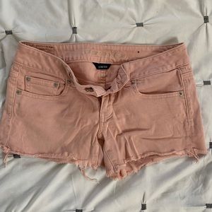 Pink denim shorts
